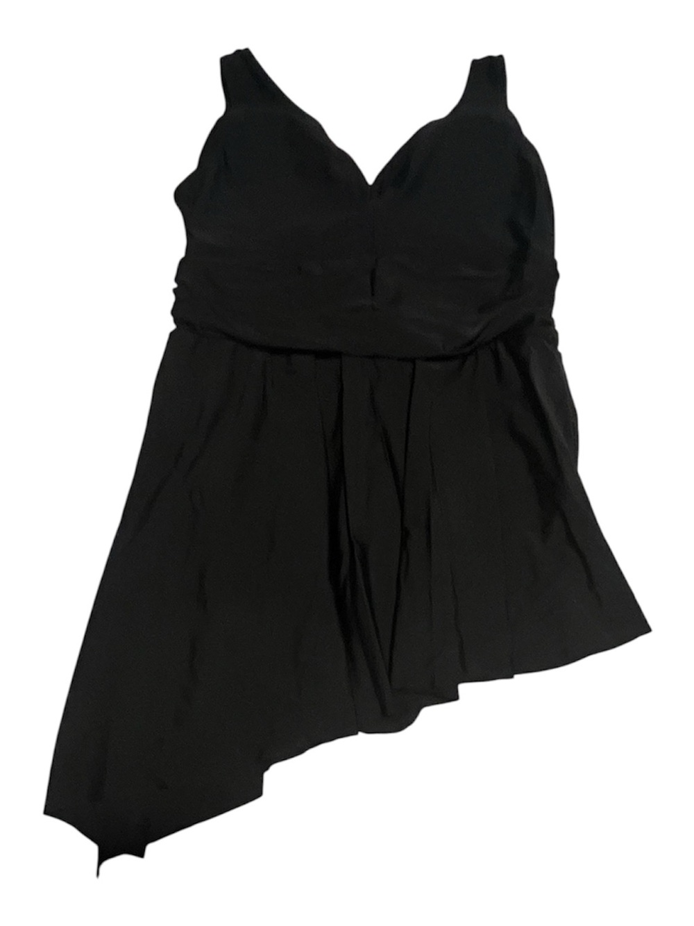 Torrid • Wireless Black Asymmetrical One-Piece Swim Dress - Size 2/2X/18-20 - Picture 9 of 13